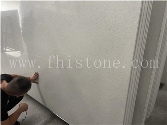 White Galaxy Quartz Sparkle Shinny White Quartz Slabs