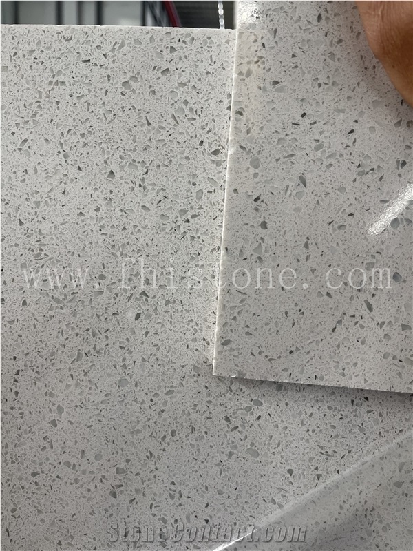 White Galaxy Quartz Sparkle White Wholesale Quartz Slabs