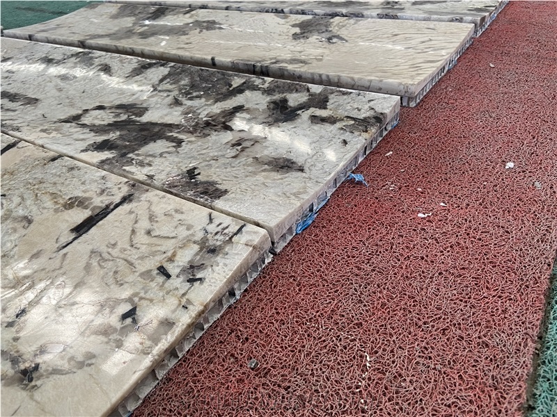 Alatas White Granite Aluminum Backing Honeycomb Panels