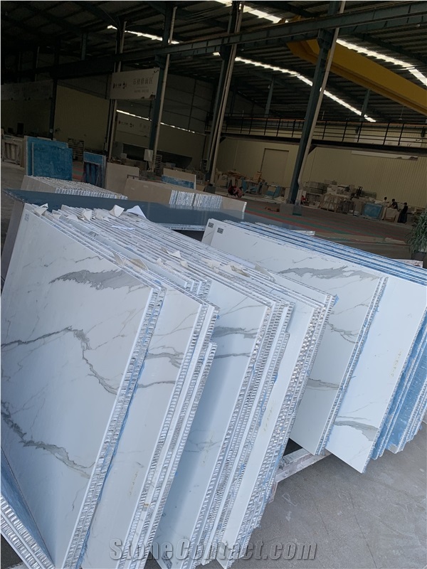 Calacatta White Marble Aluminated Honeycomb Panels