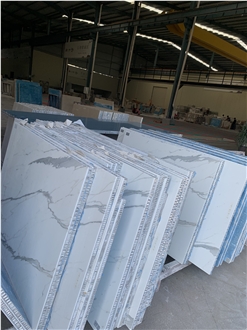 Calacatta White Marble Aluminated Honeycomb Panels