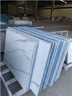 Calacatta White Marble Aluminated Honeycomb Panels