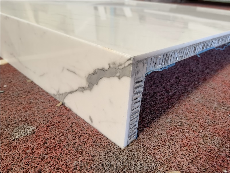 Calacatta White Marble Aluminated Honeycomb Panels
