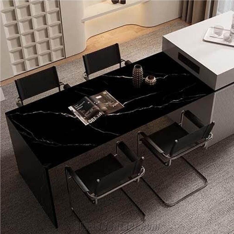China Sahara Noir Black Matt 15Mm Porcelain Slabs