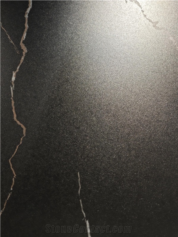 China Sahara Noir Black Matt 15Mm Sintered Stone Slabs