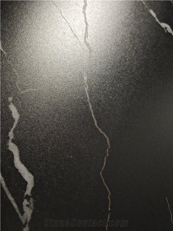 China Sahara Noir Black Matt 15Mm Sintered Stone Slabs