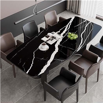 Chinese Nero Marquina Matte Surface 15Mm Porcelain Slabs