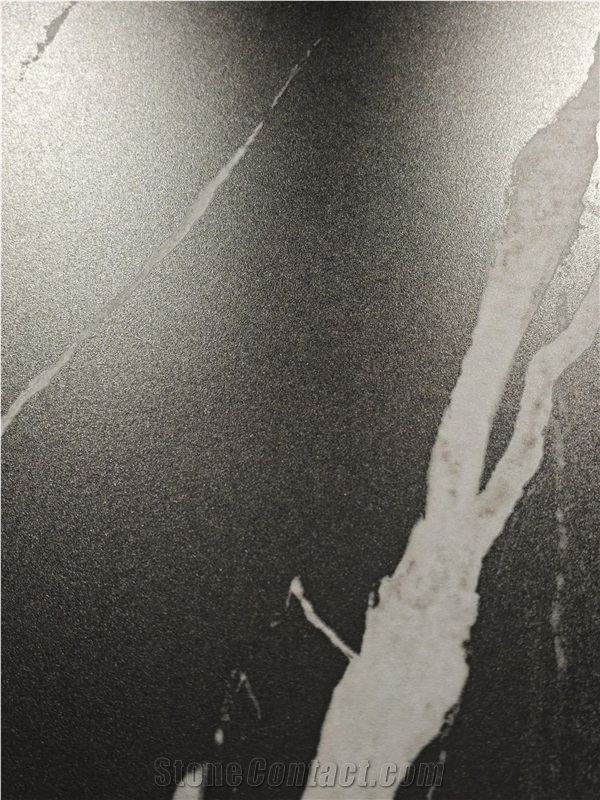 Chinese Nero Marquina Matte Surface 15Mm Porcelain Slabs