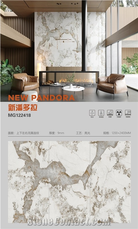 Artificial Carrara Sintered Stone Slabs Glossy Wall Floor