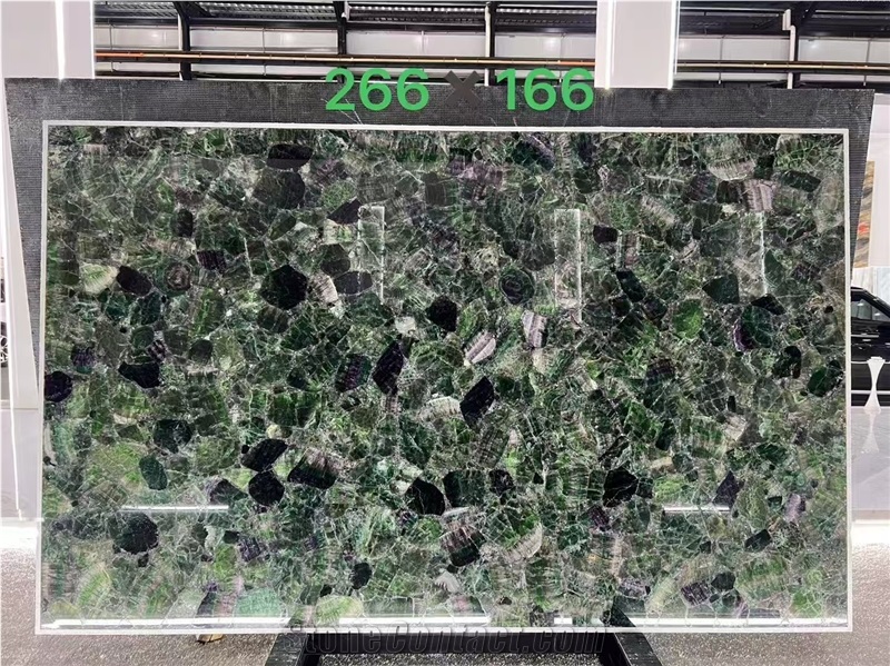 Green Agate Semiprecious Stone Slab