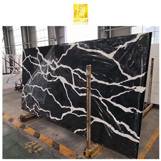 Artificial Stone Black Calacatta Quartz Engineered Stone