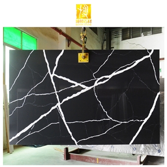 Artificial Stone Black Calacatta Quartz Engineered Stone