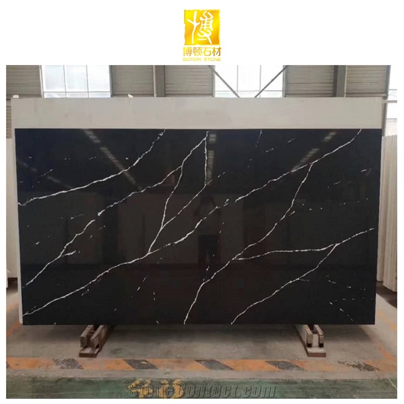 Artificial Stone Black Calacatta Quartz Engineered Stone