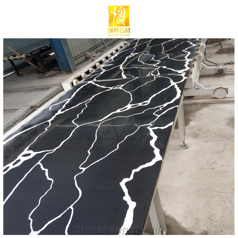 Artificial Stone Black Calacatta Quartz Engineered Stone