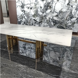 Artificial Sintered Stone Rectangular Cafe Tables