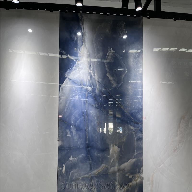 Blue Wall Floor Sintered Stone Slabs