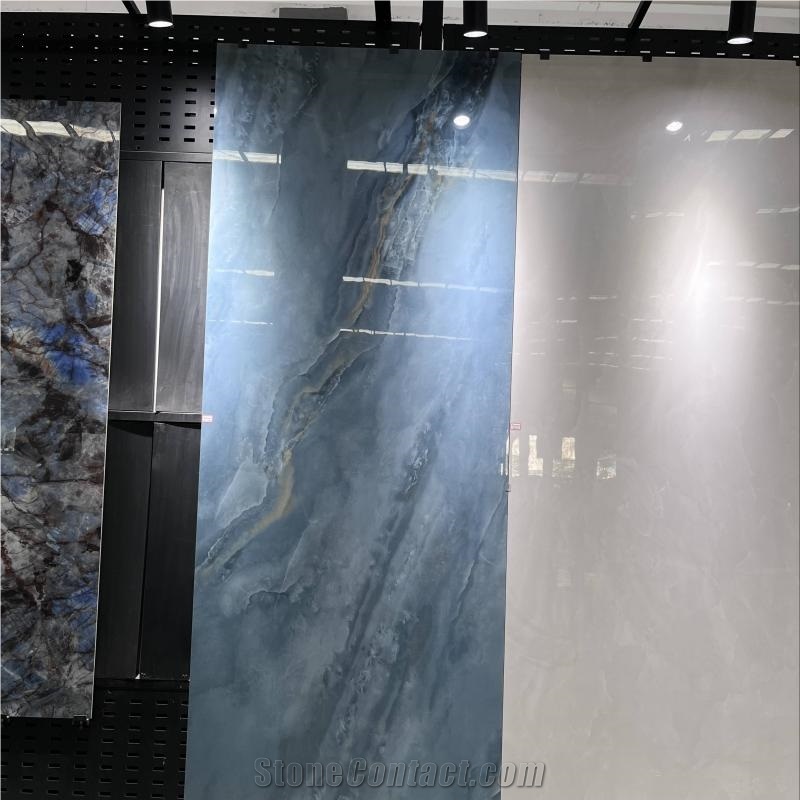 Blue Wall Floor Sintered Stone Slabs