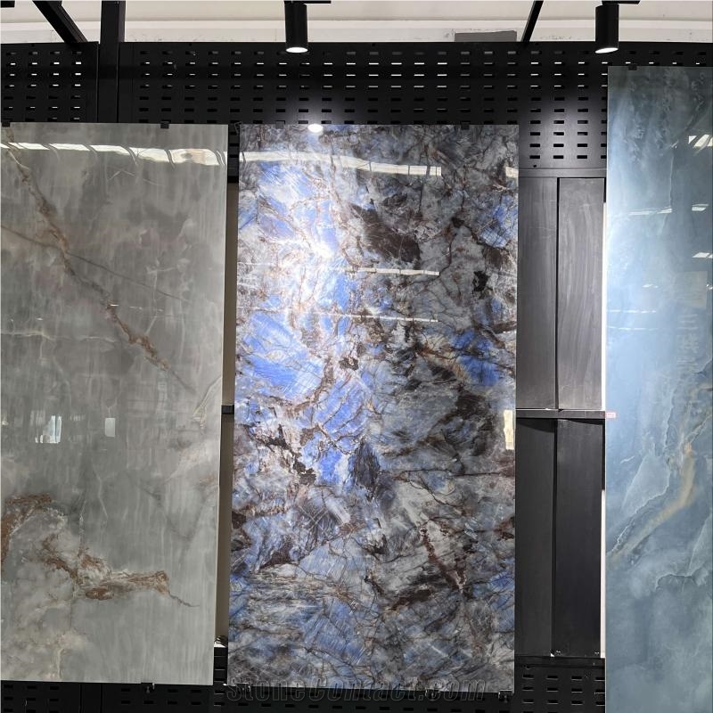 Blue Wall Floor Sintered Stone Slabs