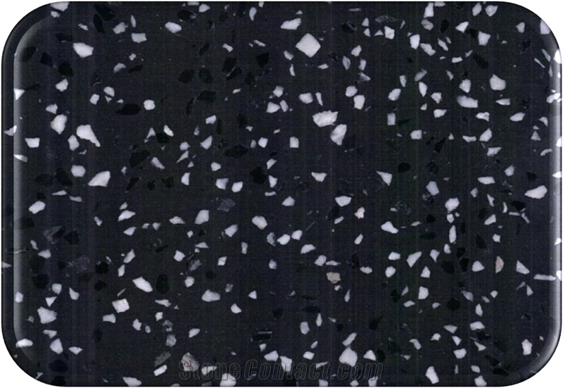 China Artificial Lauren Black Gold Quartz Slabs