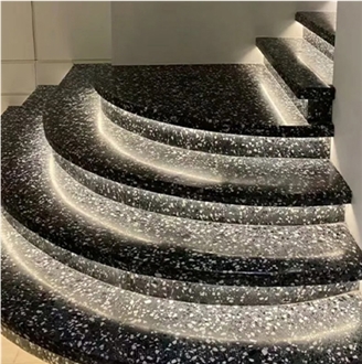 China Artificial Lauren Black Gold Quartz Slabs