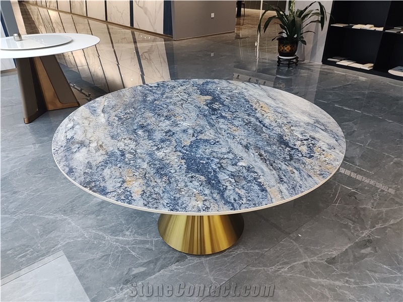 Custom Design Artificial Sintered Round Cafe Table