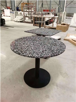 Grey Artificial Terrazzo Solid Surface Table Tops