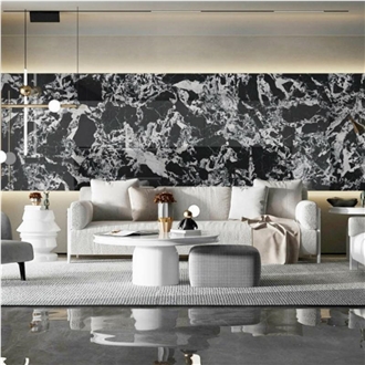 Luxury Black CNC Wall Building Ornaments Artificial Stone