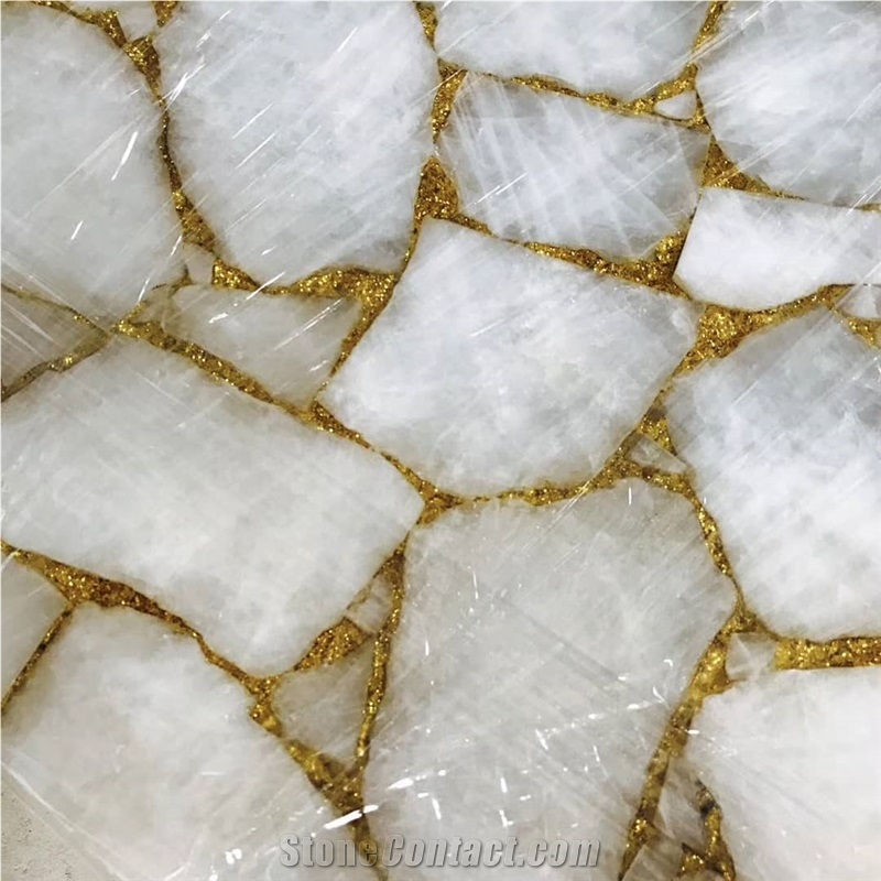 Luxury White Semiprecious Stone Tiles