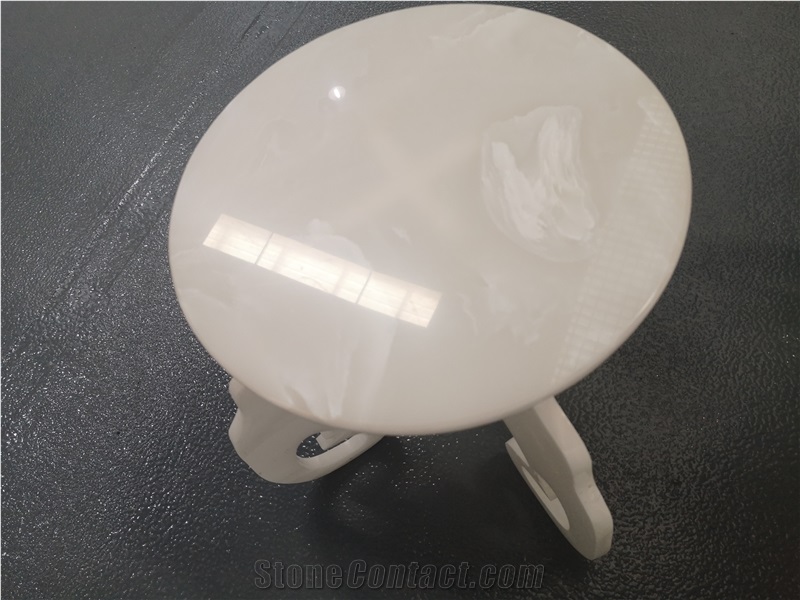 OEM Artificial Onyx Crystallized Stone Side Table