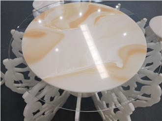 OEM Artificial Onyx Crystallized Stone Side Table