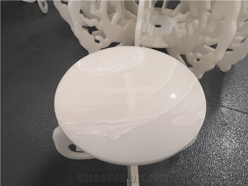 OEM Artificial Onyx Crystallized Stone Side Table