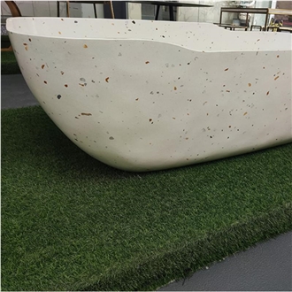 White Terrazzo Freestanding Bathtub