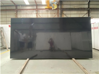 Black Quartz Slabs Sparkling Stellar Night