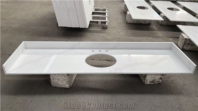 Calacatta Quartz Bathroom  Prefab Vanity Tops