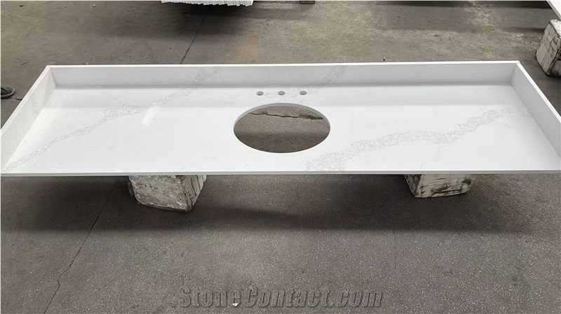 Calacatta Quartz Bathroom  Prefab Vanity Tops