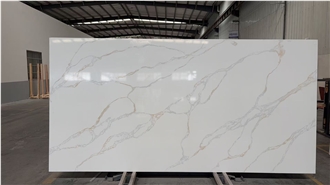 Gold Feather Calacatta Quartz Slabs