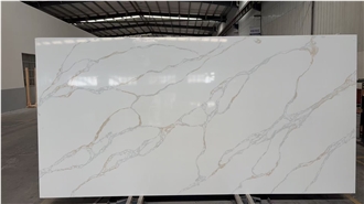 Gold Feather Calacatta Quartz Slabs