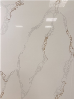 Gold Feather Calacatta Quartz Slabs