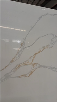 Gold Feather Calacatta Quartz Slabs