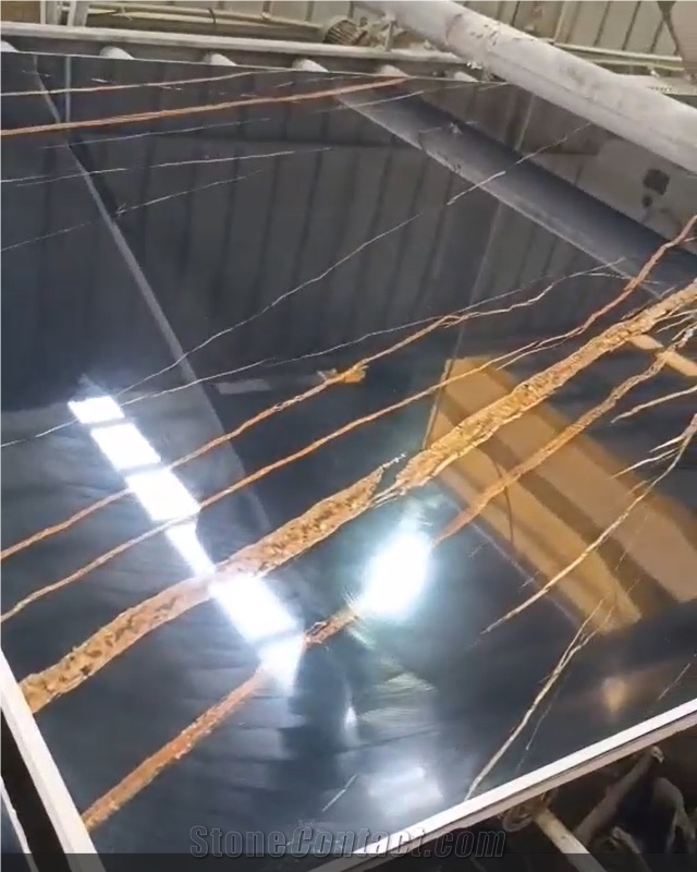 Lauren Black Gold Artificial Marble Engineered Stone