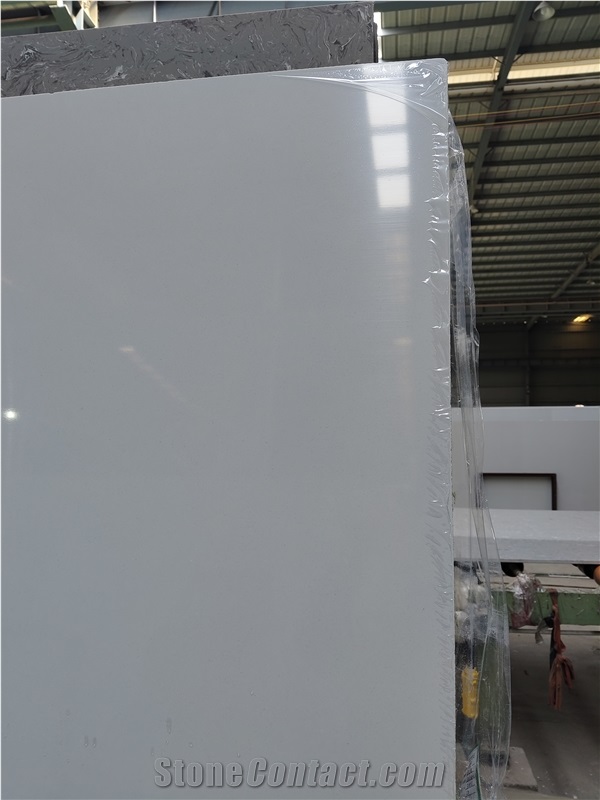 Microwhite Agglomeration Artificial Quartz Stone Slabs