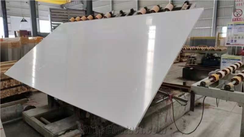 Microwhite Agglomeration Artificial Quartz Stone Slabs