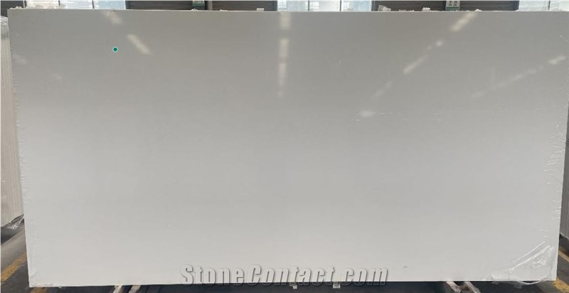 Microwhite Agglomeration Artificial Quartz Stone Slabs