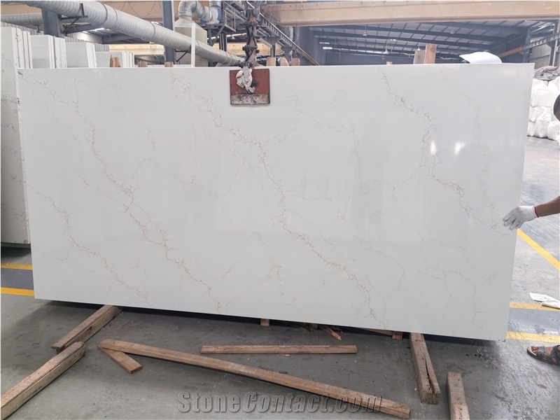 Mysterious Gold Quartz Artificial Stone Slabs