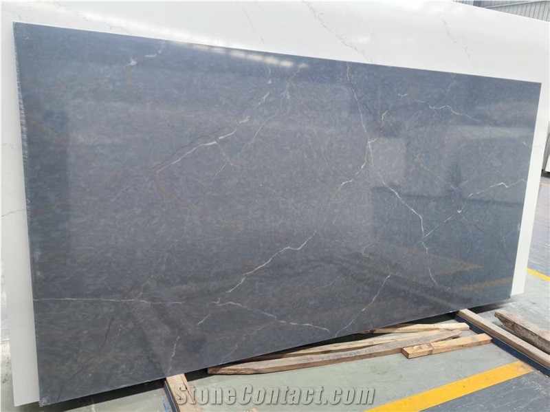 Premium Parisien Bleu Quartz  Engineered Stone Slabs