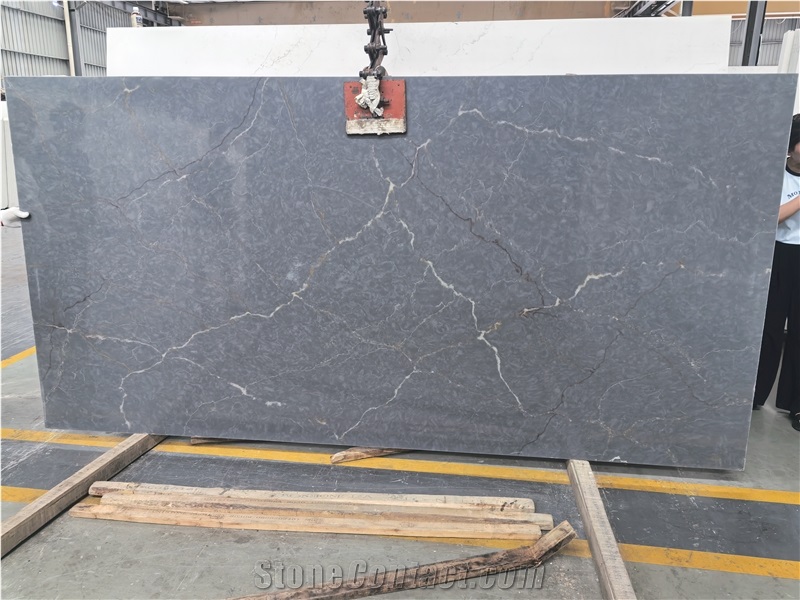Premium Parisien Bleu Quartz  Engineered Stone Slabs