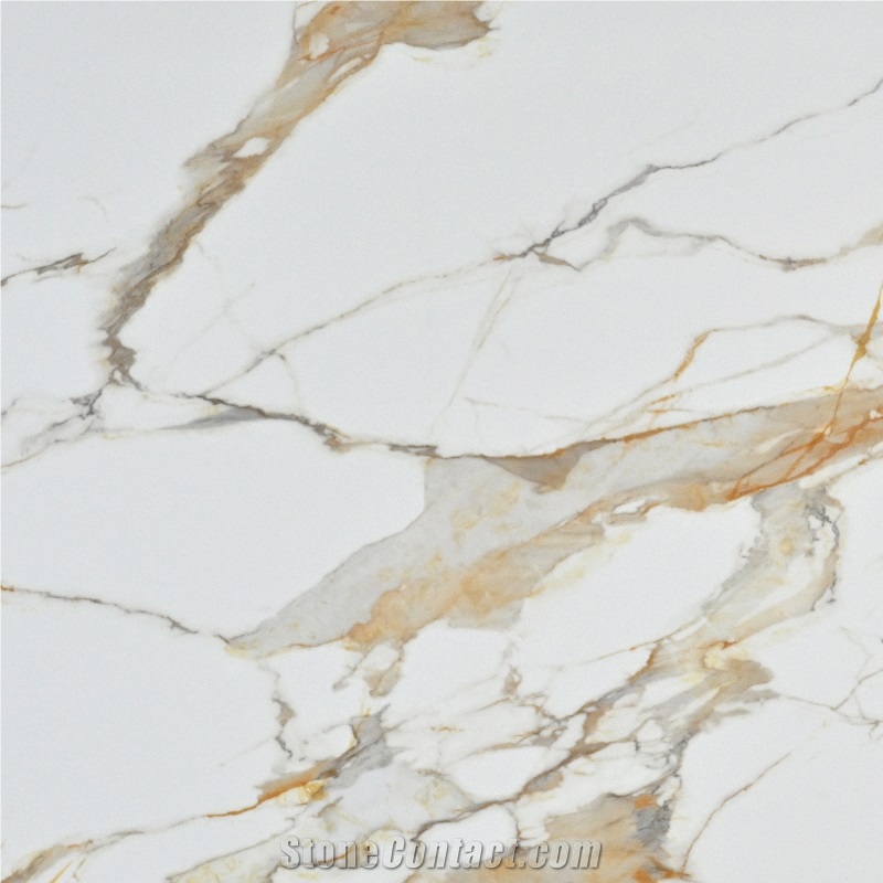 Printed Quartz Slabs Marble Veins