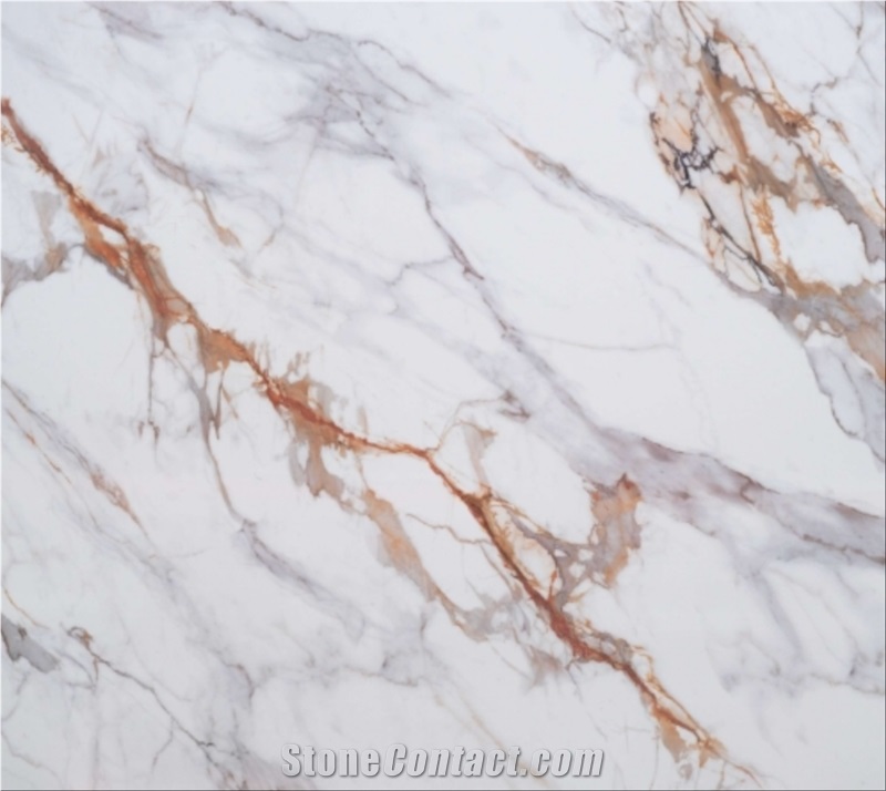 R8002 Printed White Quartz Slabs