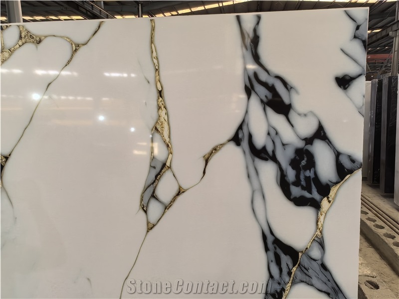 White Artificial Marble Engineered Stone Slabs