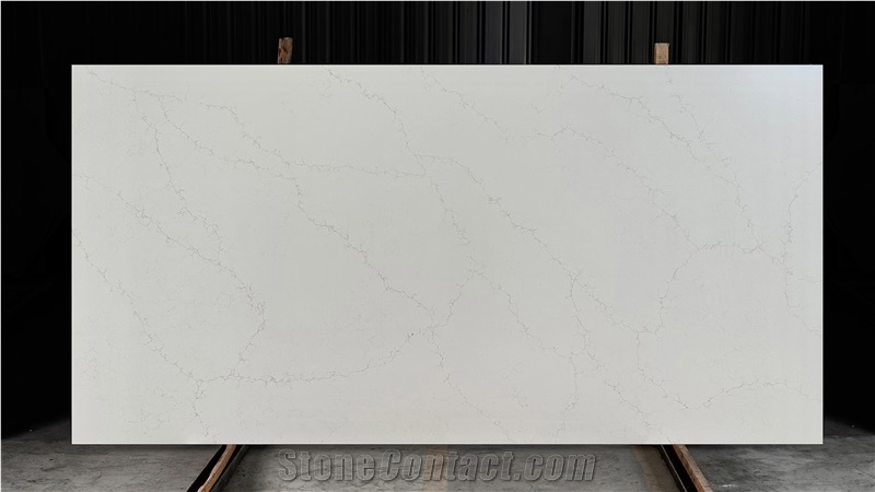 White Quartz Slabs AP305 Marble Veins